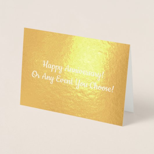 金ゴールド内の記念日またはイベントメッセージ無地の 箔カード (正面)
