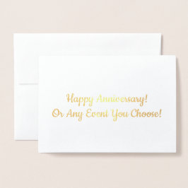 金ゴールド内カスタムの記念日またはイベントメッセージ 箔カード