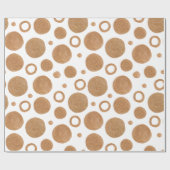 金ゴールド円とドット ラッピングペーパー (フラット)