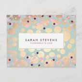 金ゴールド円カラフル紙吹雪美しいサロンおもしろい ポストカード (正面)