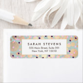 金ゴールド円カラフル紙吹雪美しいサロンおもしろい ラベル (インサイチュ)