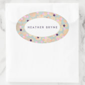 金ゴールド円カラフル紙吹雪美しいサロンおもしろい 楕円形シール (バッグ)