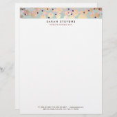 金ゴールド円カラフル紙吹雪美しいサロン レターヘッド (正面/裏面)