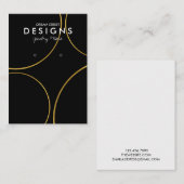 金ゴールド円ジオメトリイヤリング表示カード 名刺 (正面/裏面)