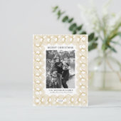 金ゴールド円パターン |写真クリスマス シーズンカード (スタンド正面)