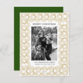 金ゴールド円パターン |写真クリスマス シーズンカード (正面/裏面)