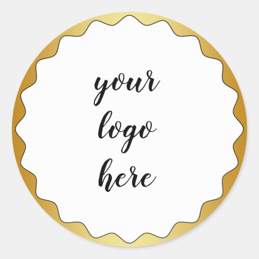 金ゴールド円リングや輪縁どグリッターカスタムロゴ ラウンドシール (正面)