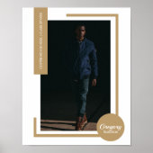 金ゴールド写真のモダン卒業 ポスター (正面)