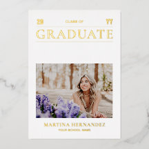 金ゴールド写真の卒業発表カード