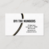 金ゴールド写真の白い緩和曲線カスタム番号 名刺 (裏面)