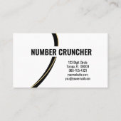 金ゴールド写真の白い緩和曲線カスタム番号 名刺 (裏面)