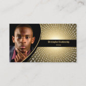 金ゴールド写真の白い緩和曲線カスタム番号 名刺 (正面)