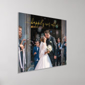 金ゴールド写真エレガントの後の結婚幸せ 箔ポスター (レイダウン)