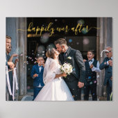 金ゴールド写真エレガントの後の結婚幸せ 箔ポスター (正面)