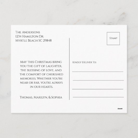 金ゴールド写真カスタム葉書 シーズンポストカード (裏面)