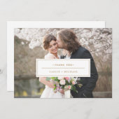 金ゴールド写真サンキューカード結婚のサンキューカード サンキューカード (正面/裏面)