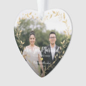 金ゴールド写真ハート結婚した，パンデミックのクリスマス オーナメント (正面)