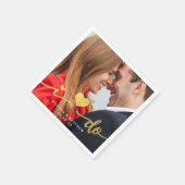 金ゴールド写真フェイクの紙結婚ナプキン スタンダードカクテルナプキン (角)