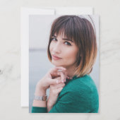 金ゴールド写真フェイク卒業パーティー付きシックフローラ 招待状 (裏面)