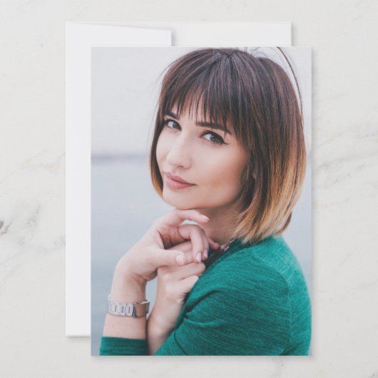 金ゴールド写真フェイク卒業パーティー付きシックフローラ 招待状 (裏面)