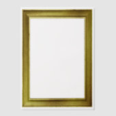 金ゴールド写真フレームルックフォトまたは文字オーバーレイ ベラム紙招待状 (正面)