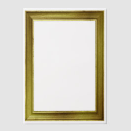 金ゴールド写真フレームルックフォトまたは文字オーバーレイ ベラム紙招待状