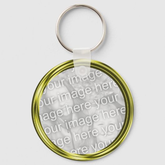 金ゴールド写真フレーム キーホルダー (正面)