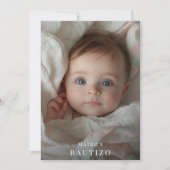 金ゴールド写真メキシコのバプテスマ招待状スペインの 招待状 (正面)