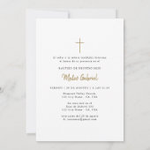 金ゴールド写真メキシコのバプテスマ招待状スペインの 招待状 (裏面)