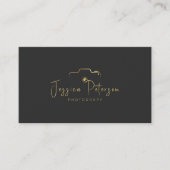 金ゴールド写真ロカスタムゴモダンタイポグラフィ 名刺 (正面)