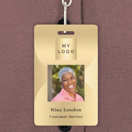 金ゴールド写真名arch QRコードのビジネスロゴ バッジ