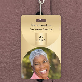 金ゴールド写真名arch QRコードのビジネスロゴ バッジ