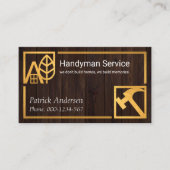 金ゴールド写真枠材木壁大工 名刺 (正面)