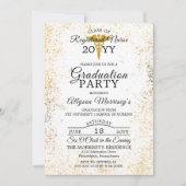 金ゴールド写真看護学校 |卒業式 招待状 (正面)