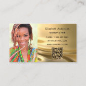 金ゴールド写真qrコード 名刺 (裏面)