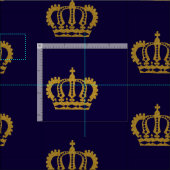 金ゴールド冠。ヴィンテージブルー ファブリック (タイル)