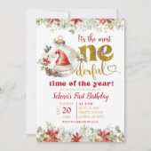 金ゴールド冬のゴールデンタイム誕生日 招待状 (正面)