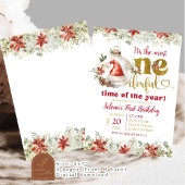 金ゴールド冬のゴールデンタイム誕生日 招待状