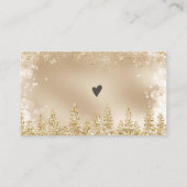 金ゴールド冬のスノーフレークのクリスマスの注文ありがとう 名刺 (裏面)