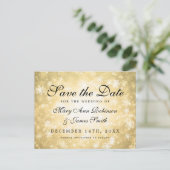 金ゴールド冬のワンダエレガントーランド日付を保存 案内ポストカード (スタンド正面)