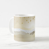 金ゴールド冬の夕焼けの山水反射 コーヒーマグカップ (正面左)