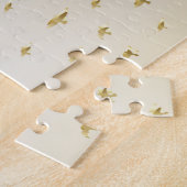 金ゴールド冬の夕焼けの山水反射 ジグソーパズル (側面)