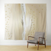 金ゴールド冬の夕焼けの山水反射 タペストリー (インサイチュ(横))