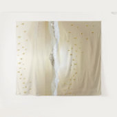 金ゴールド冬の夕焼けの山水反射 タペストリー (正面(横))