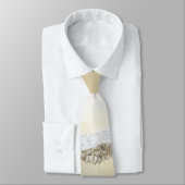 金ゴールド冬の夕焼けの山水反射 ネクタイ (タイ)