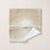 金ゴールド冬の夕焼けの山水反射  バスタオルセット (ウォッシュタオル)