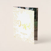 金ゴールド冬の果実の赤いクリスマスフォト 箔カード (正面)