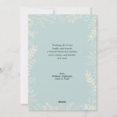 金ゴールド冬の緑オンティール（緑がかった色）2 Photo Christmas シーズンカード (裏面)