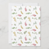 金ゴールド冬の緑メリークリスマスフォトホリデー シーズンカード (裏面)