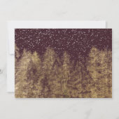 金ゴールド冬の雪ブルゴーニュ松のリハーサルディナー 招待状 (裏面)